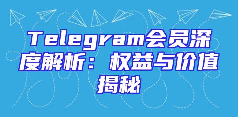 Telegram会员深度解析：权益与价值揭秘