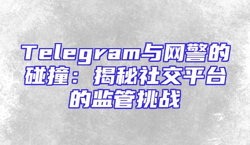 Telegram与网警的碰撞：揭秘社交平台的监管挑战