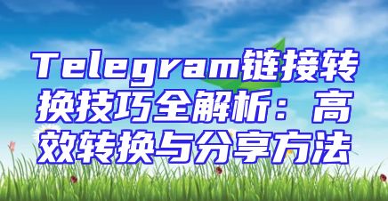 Telegram链接转换技巧全解析：高效转换与分享方法