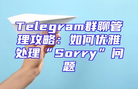 Telegram群聊管理攻略：如何优雅处理“Sorry”问题