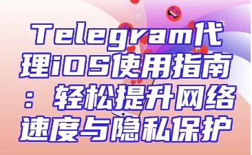 Telegram代理iOS使用指南：轻松提升网络速度与隐私保护