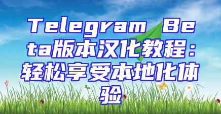 Telegram Beta版本汉化教程：轻松享受本地化体验