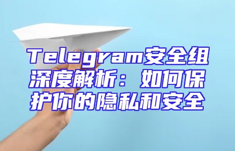 Telegram安全组深度解析：如何保护你的隐私和安全