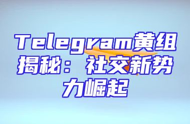 Telegram黄组揭秘：社交新势力崛起