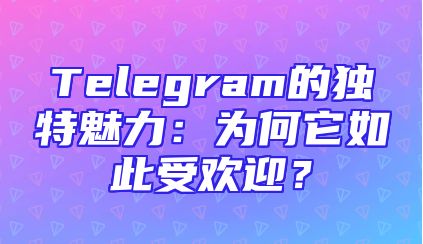 Telegram的独特魅力：为何它如此受欢迎？