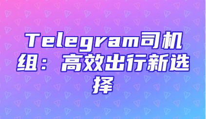 Telegram司机组：高效出行新选择
