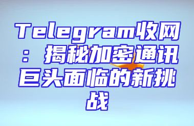 Telegram收网：揭秘加密通讯巨头面临的新挑战