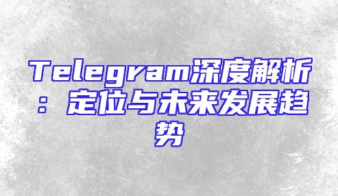 Telegram深度解析：定位与未来发展趋势