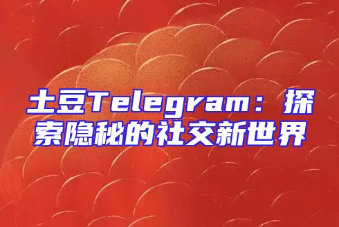 土豆Telegram：探索隐秘的社交新世界