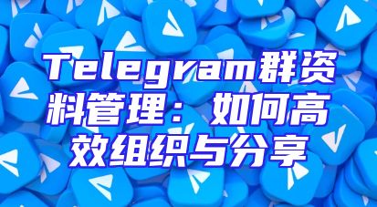 Telegram群资料管理：如何高效组织与分享