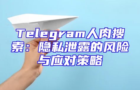 Telegram人肉搜索：隐私泄露的风险与应对策略