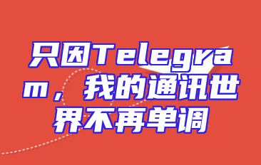 只因Telegram，我的通讯世界不再单调