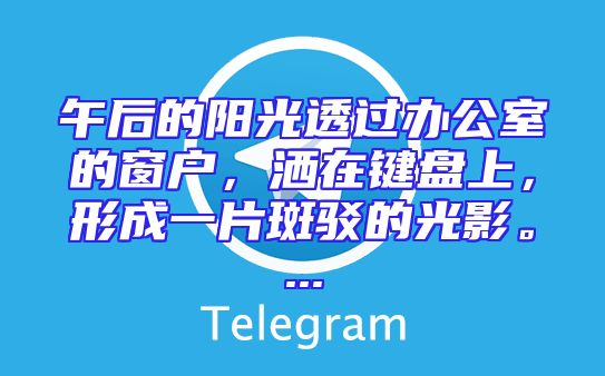 午后的阳光透过办公室的窗户，洒在键盘上，形成一片斑驳的光影。...