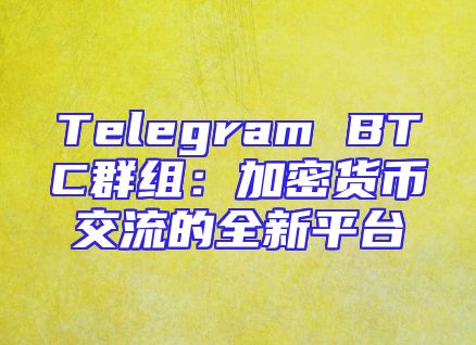 Telegram BTC群组：加密货币交流的全新平台