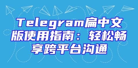 Telegram扁中文版使用指南：轻松畅享跨平台沟通