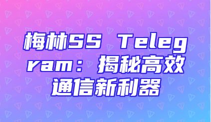 梅林SS Telegram：揭秘高效通信新利器