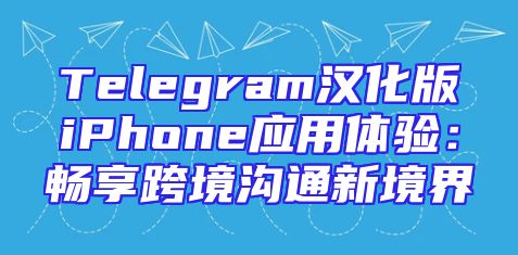 Telegram汉化版iPhone应用体验：畅享跨境沟通新境界