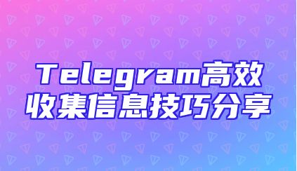 Telegram高效收集信息技巧分享