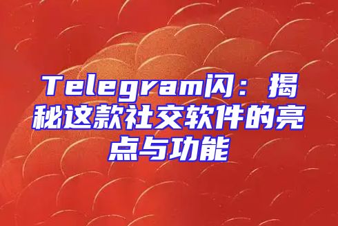 Telegram闪：揭秘这款社交软件的亮点与功能