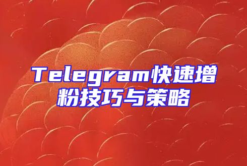 Telegram快速增粉技巧与策略
