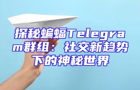 探秘蝙蝠Telegram群组：社交新趋势下的神秘世界