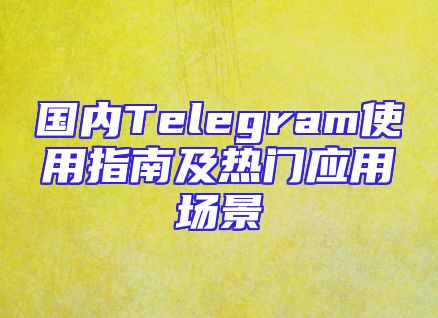 国内Telegram使用指南及热门应用场景