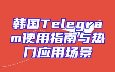 韩国Telegram使用指南与热门应用场景
