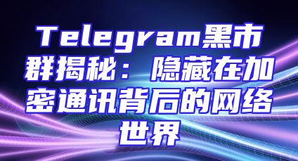 Telegram黑市群揭秘：隐藏在加密通讯背后的网络世界