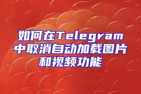 如何在Telegram中取消自动加载图片和视频功能