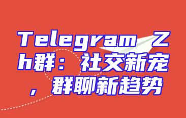 Telegram Zh群：社交新宠，群聊新趋势