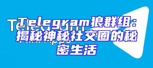Telegram狼群组：揭秘神秘社交圈的秘密生活