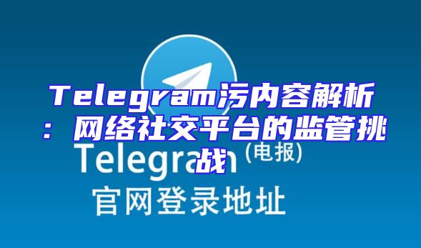 Telegram污内容解析：网络社交平台的监管挑战
