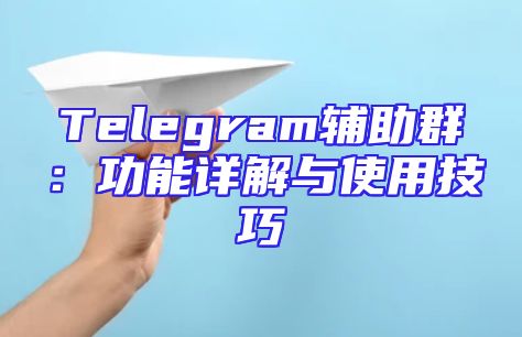 Telegram辅助群：功能详解与使用技巧